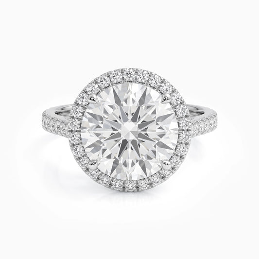 Round Cut Lab Diamond Halo Big Engagement Rings Ring