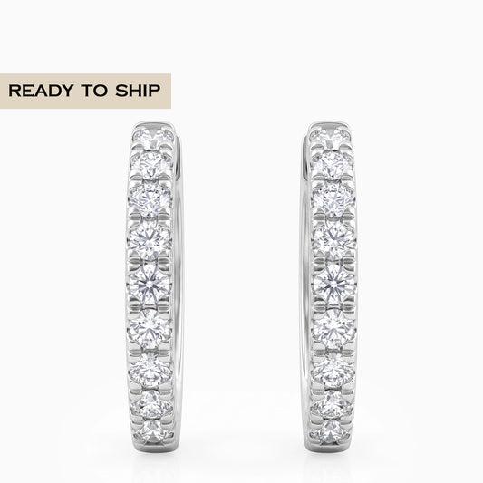 Round Cut Lab Diamond Inside Out Hoop Earrings
