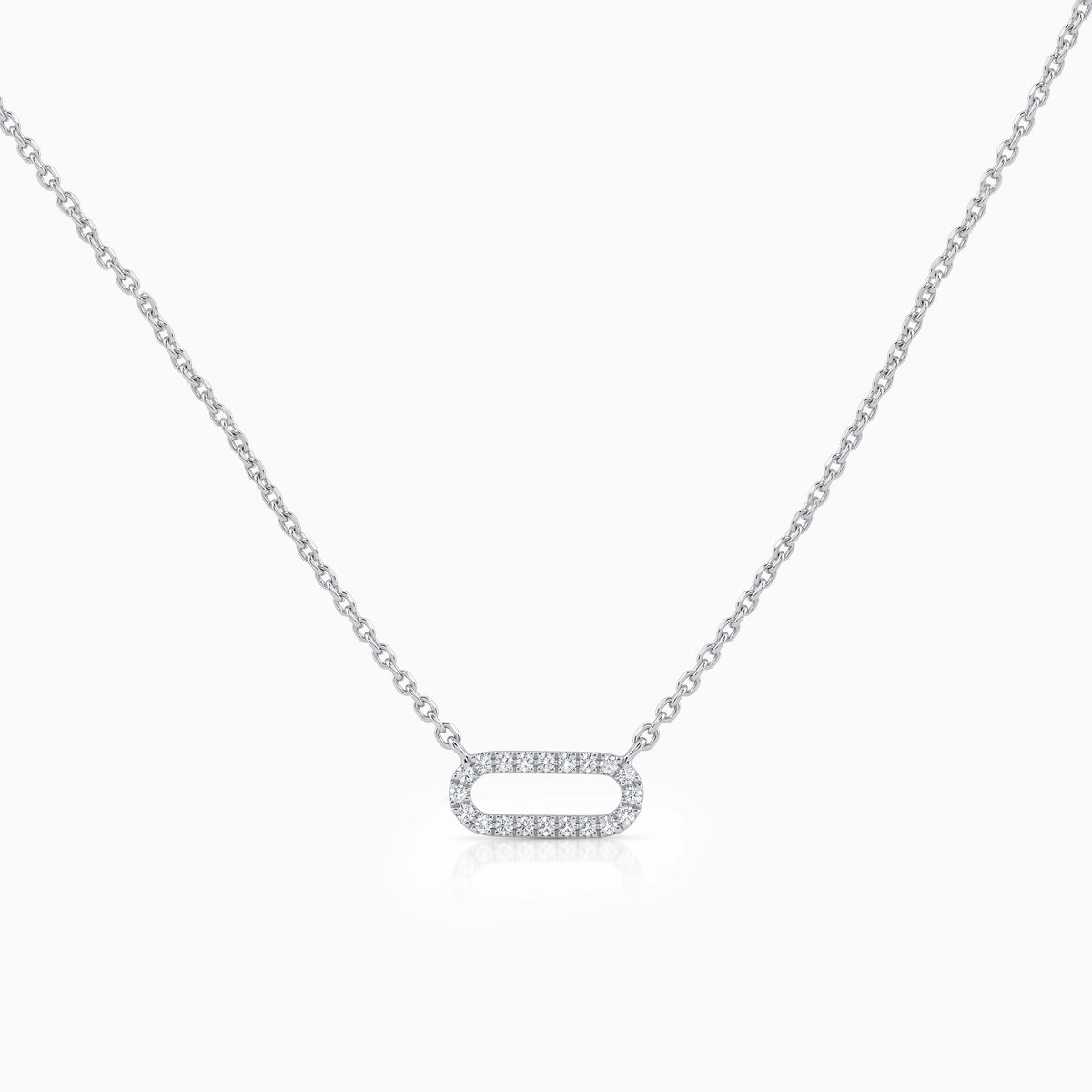 Round Cut Lab Diamond Open Rectangle Pendant Pendant