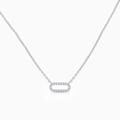 Round Cut Lab Diamond Open Rectangle Pendant Pendant
