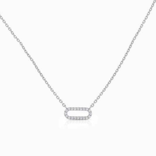 Round Cut Lab Diamond Open Rectangle Pendant Pendant