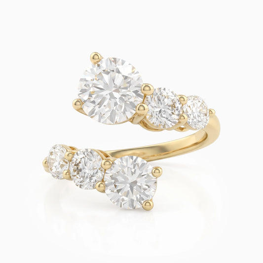 Round Cut Lab Diamond Open Wrap Ring Band