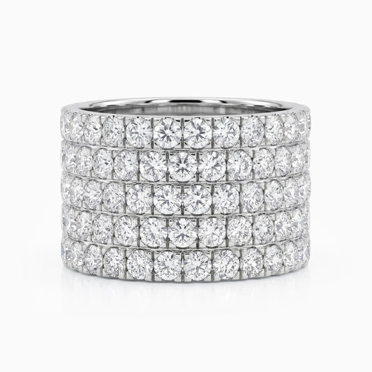 Round Cut Lab Diamond Pave Wedding Band Band