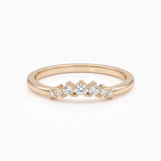 Round Cut Lab Diamond Seven Stone Wedding Band