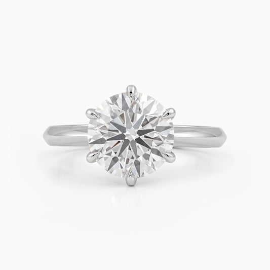 Round Cut Lab Diamond Solitaire Engagement Ring Ring