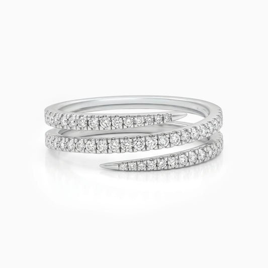 Round Cut Lab Diamond Spiral Wedding Band Ring