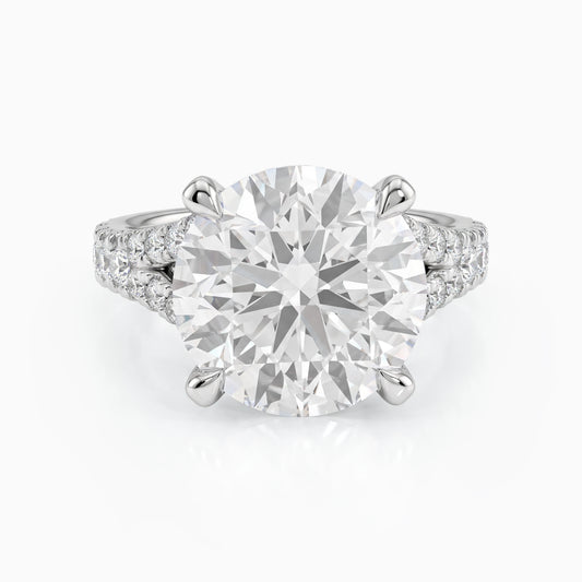 Round Cut Lab Diamond Split Shank Accent Ring Ring
