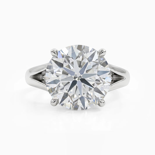 Round Cut Lab Diamond Split Shank Solitaire Ring Ring