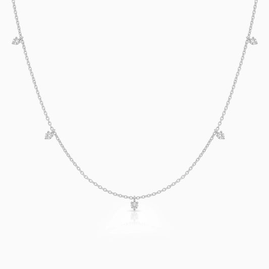 Round Cut Lab Diamond Station Style Necklace Pendant