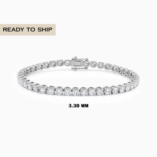Round Cut Lab Grown Diamond Tennis Bracelet
