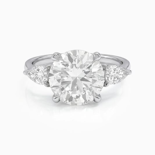 Round Cut Lab Diamond Three Stone Ring Ring