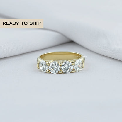 Round Lab Grown Diamond Wedding Band