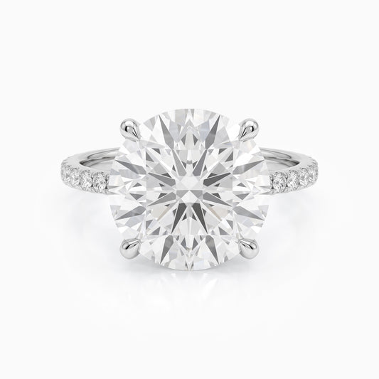 Round Cut Lab Grown Diamond Accent Set Ring
