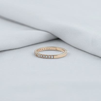 Round Lab Diamond Half Eternity Band