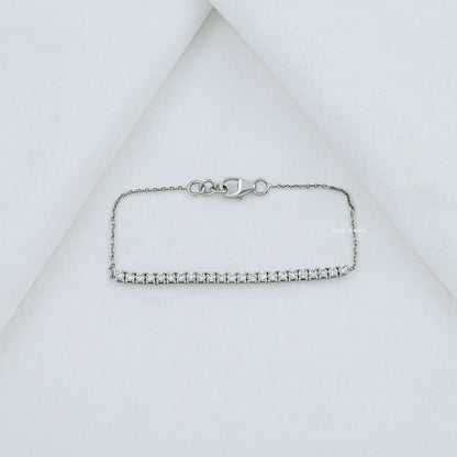 Round Cut Lab Diamond Bar Bracelet
