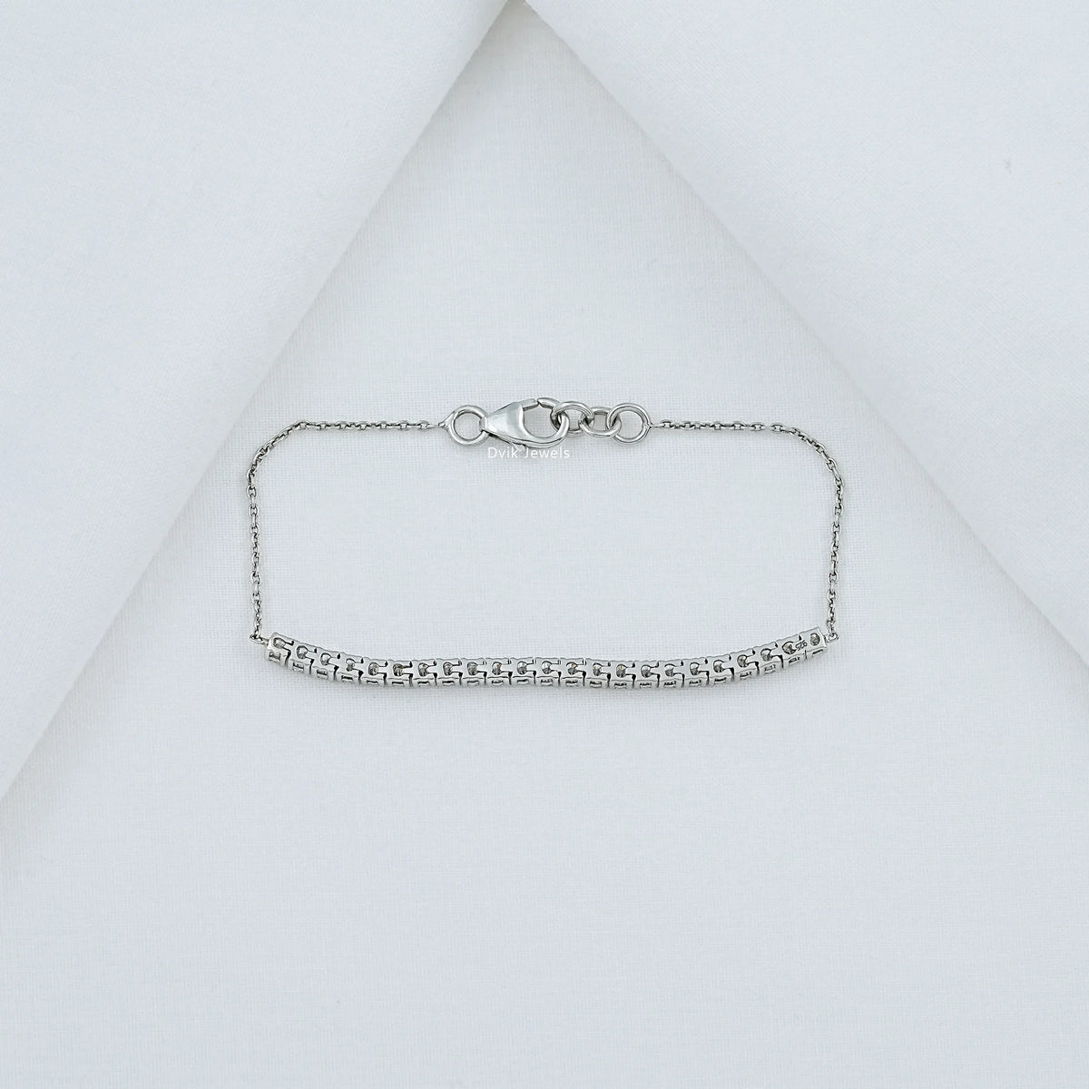 Round Cut Lab Diamond Bar Bracelet