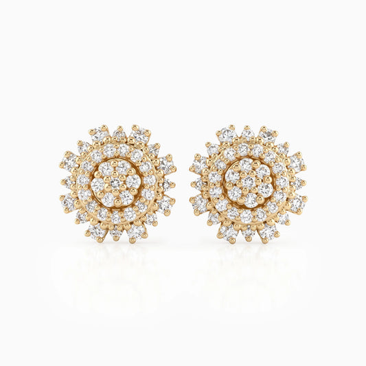Round Cut Lab Grown Diamond Cluster Stud Earrings Earrings