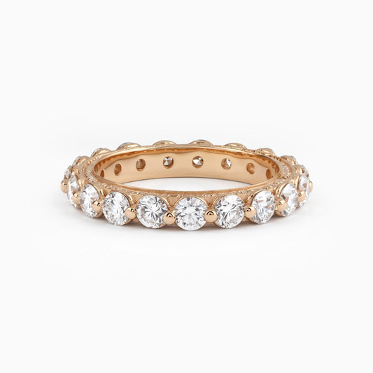 Round Cut Lab Grown Diamond Eternity Wedding Band