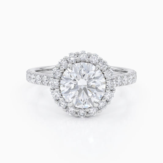 Round Cut Lab Grown Diamond Halo Ring