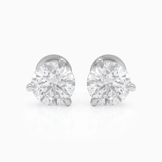 Round Cut Lab Grown Diamond Stud Earrings Earrings