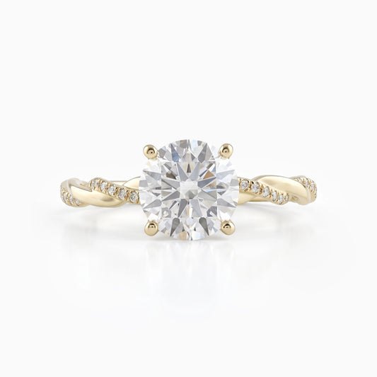 Round Diamond Accent Infinity Engagement Ring Ring