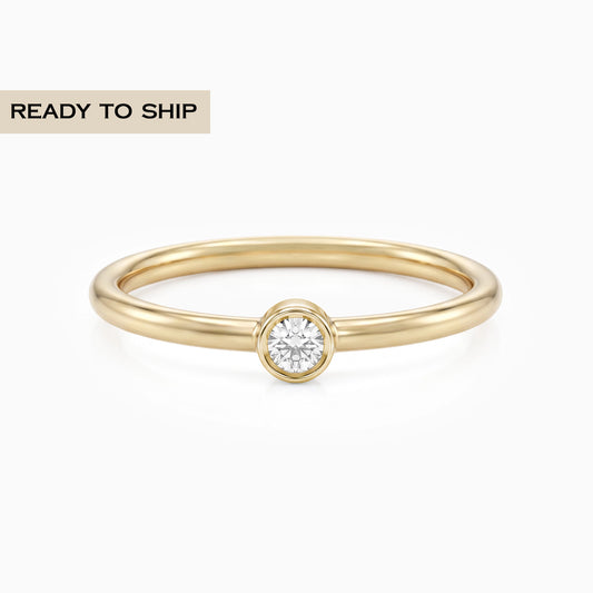Round Diamond Bezel Set Engagement Ring