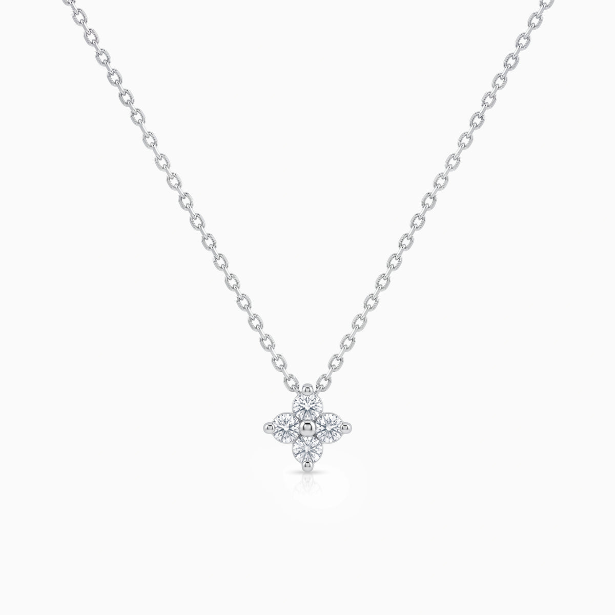 Round Diamond Floral Style Minimalist Pendant Pendant