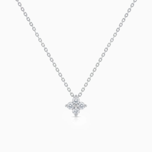 Round Diamond Floral Style Minimalist Pendant Pendant