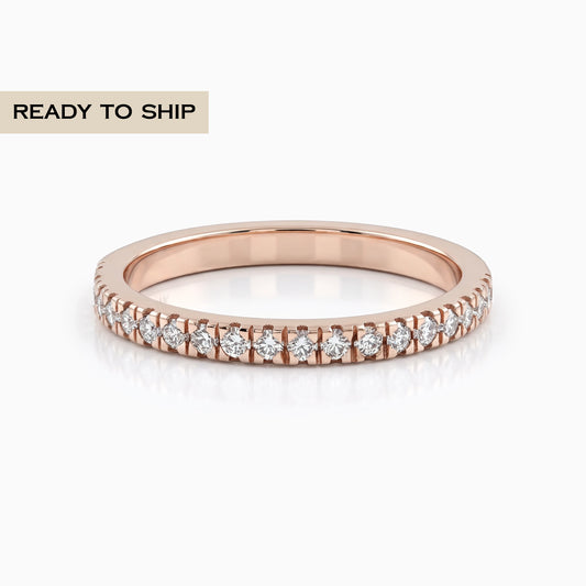 Round Lab Diamond Half Eternity Band