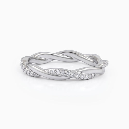 Round Diamond Infinity Semi-Eternity Wedding Band