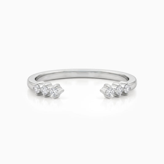 Round Diamond Open Gap Wedding Band Ring