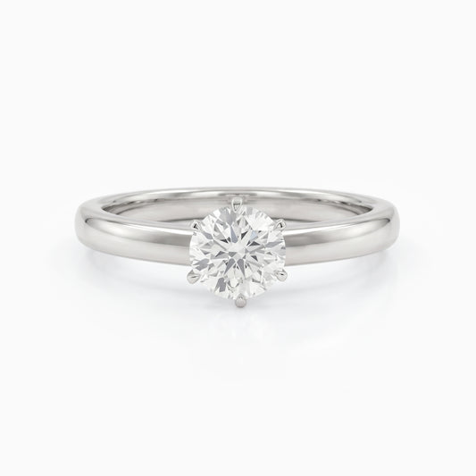 Round Diamond Solitaire Promise Ring Ring