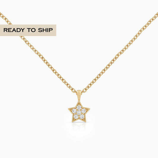Round Diamond Star Shape Pave Set Pendant