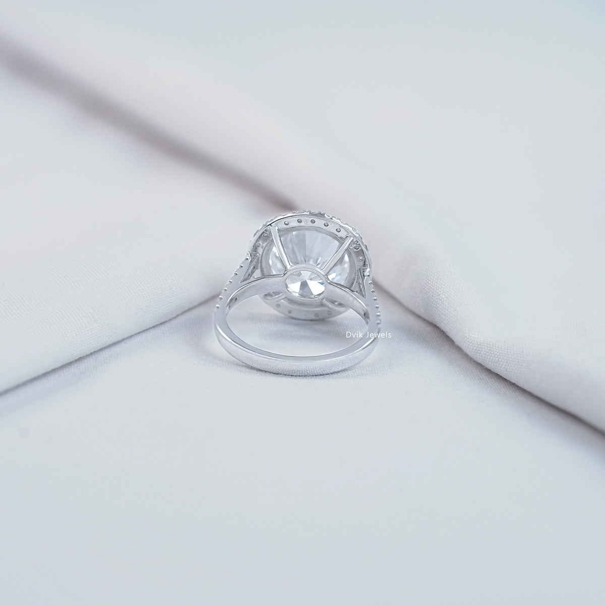 Round Cut Lab Diamond Halo Big Engagement Rings Ring