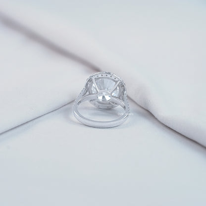 Round Cut Lab Diamond Halo Big Engagement Rings Ring