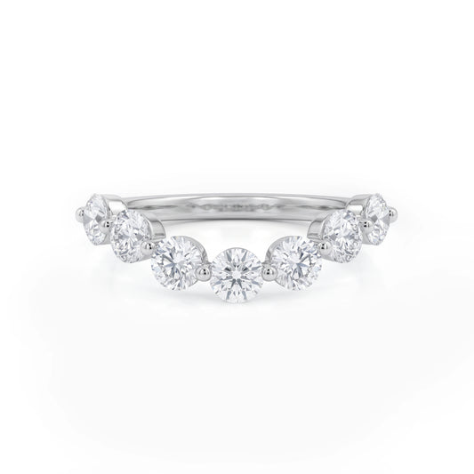 Round Lab Diamond Curved Wedding Band