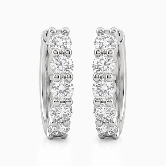 Round Lab Diamond Dainty Hoop Earrings Earrings