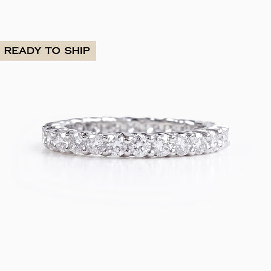 Round Lab Diamond Eternity Wedding Band