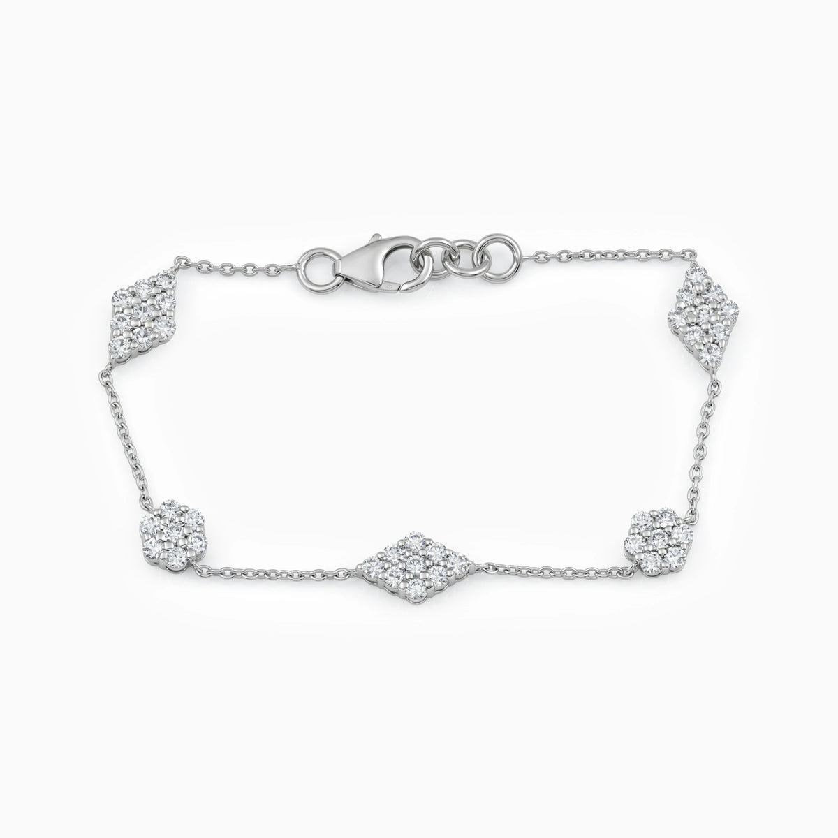 Round Lab Diamond Floral Chain Bracelet Bracelet