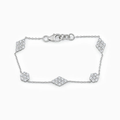 Round Lab Diamond Floral Chain Bracelet Bracelet