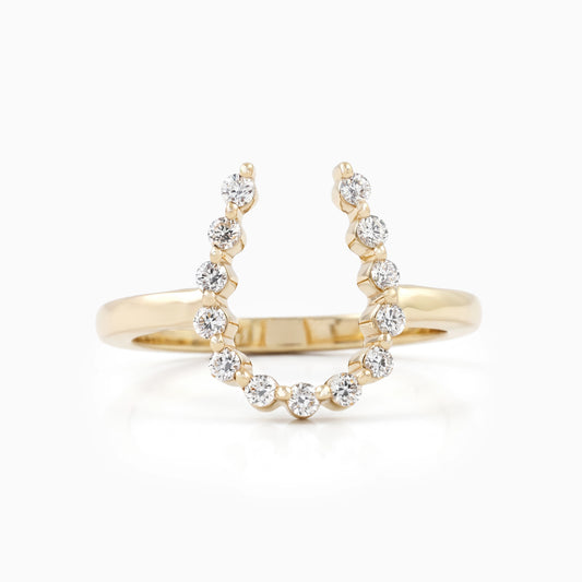 Round Lab Diamond Horseshoe Open Minimal Ring