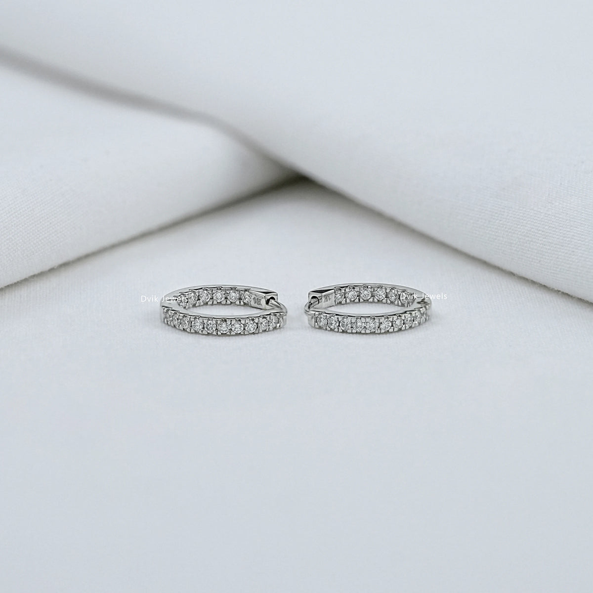 Round Lab Grown Diamond Hoop Earrings