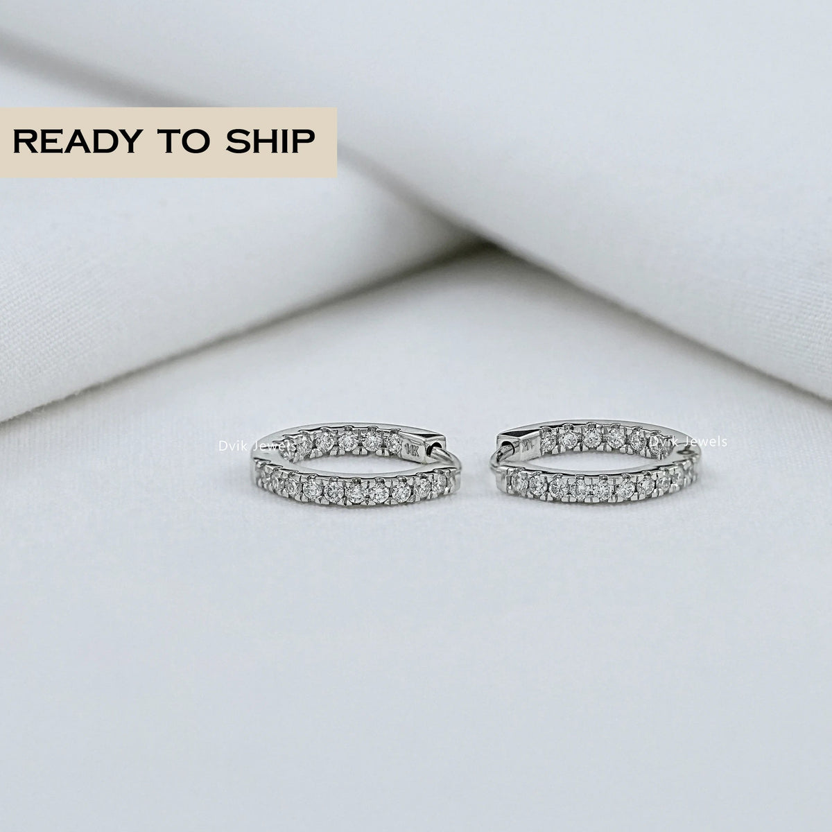 Round Lab Grown Diamond Hoop Earrings