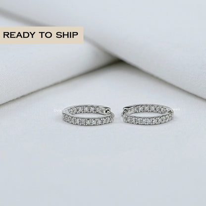 Round Lab Grown Diamond Hoop Earrings
