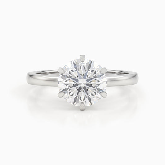 Round Lab Diamond Solitaire Ring Ring