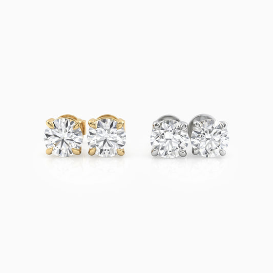Round Lab Grown Diamond Stud Earrings