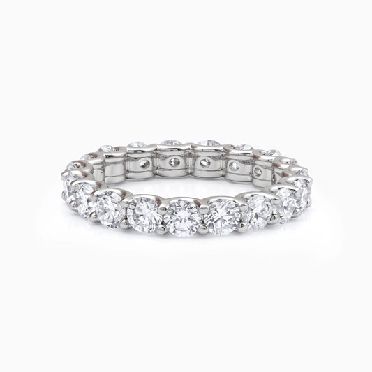 Round Lab Diamond Eternity Wedding Band Ring