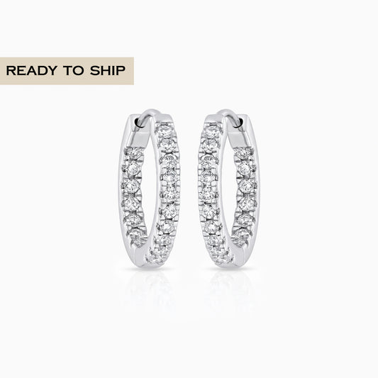 Round Lab Grown Diamond Hoop Earrings