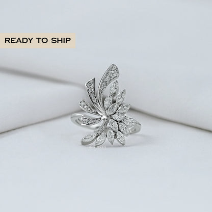 Marquise Cut Cluster Diamond Ring