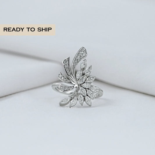 Marquise Cut Cluster Diamond Ring